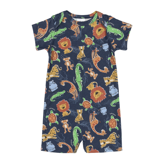 Safari Collage Boy Romper PEEK A BOO