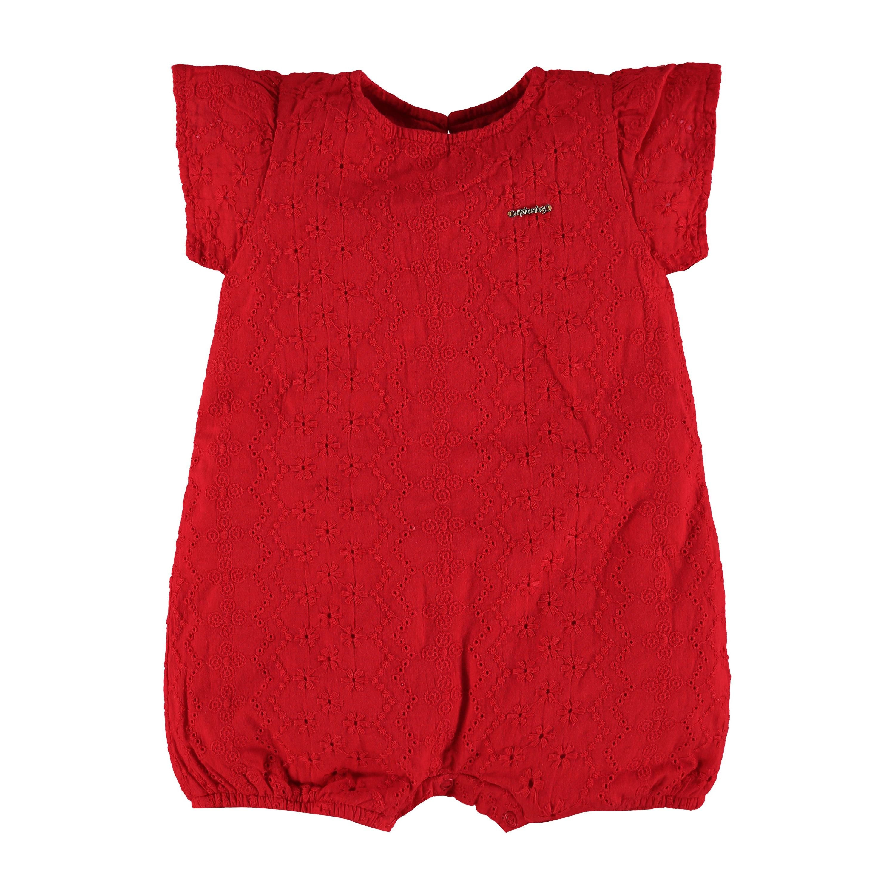Red Laise Romper PEEK A BOO