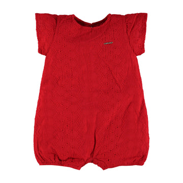 Red Laise Romper PEEK A BOO