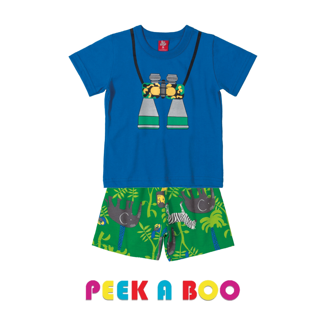 Safari Blue Boy Set PEEK A BOO