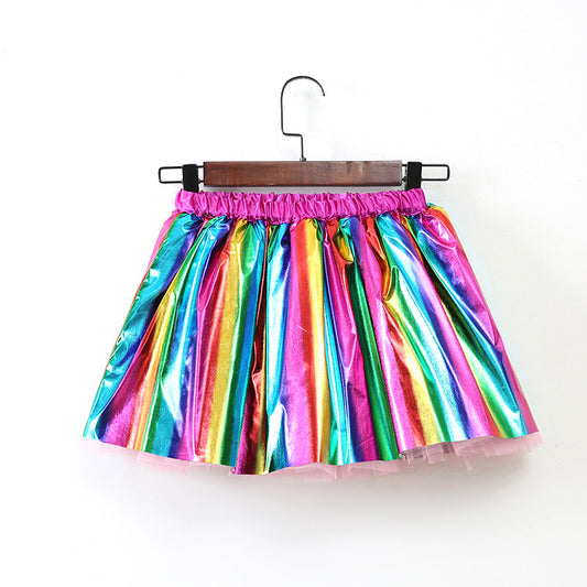 Girl Gilded Rainbow Skirt Party