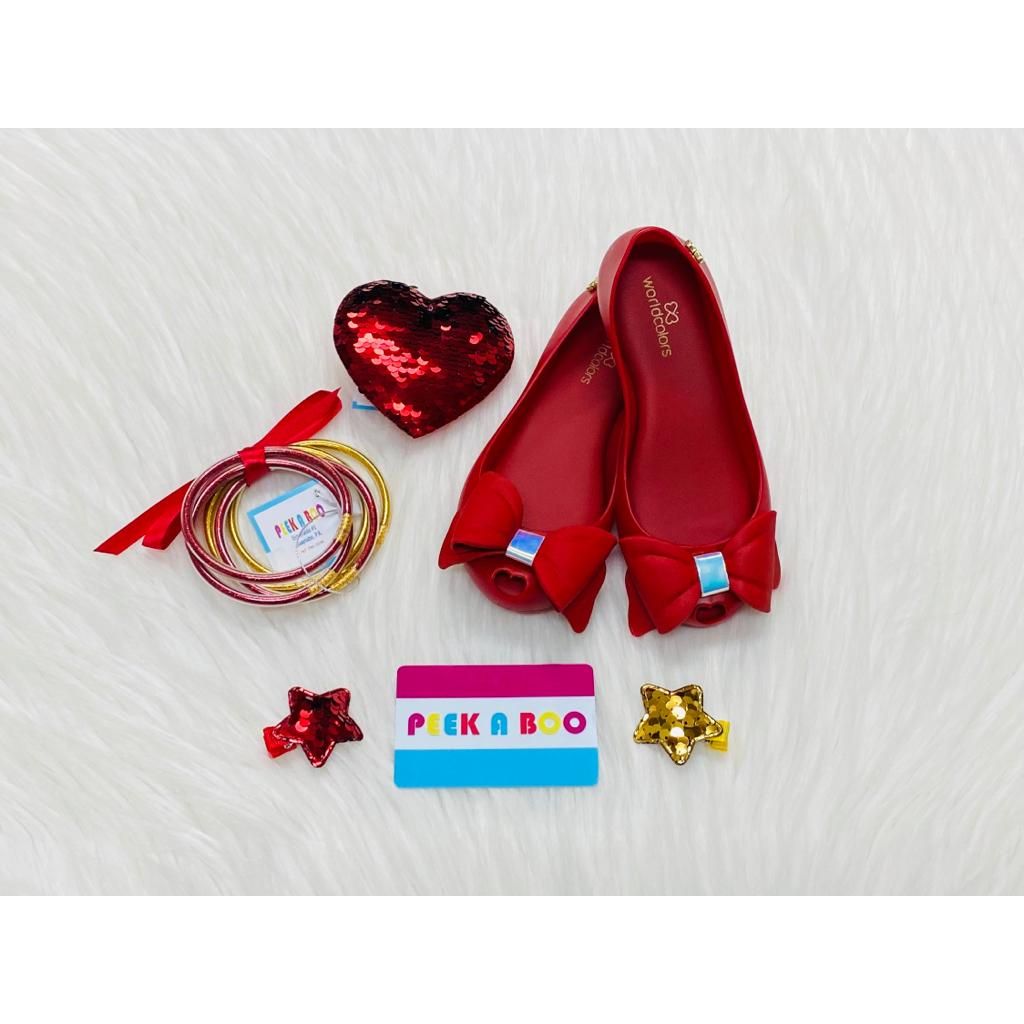 World Colors Red Ballerinas PEEK A BOO