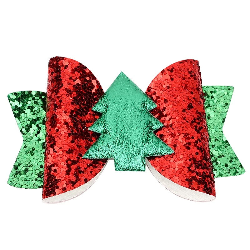 Christmas Hair Glitter Bows PEEK A BOO