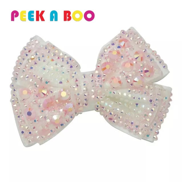 4" Rhinestone Hair Bow PEEK A BOO