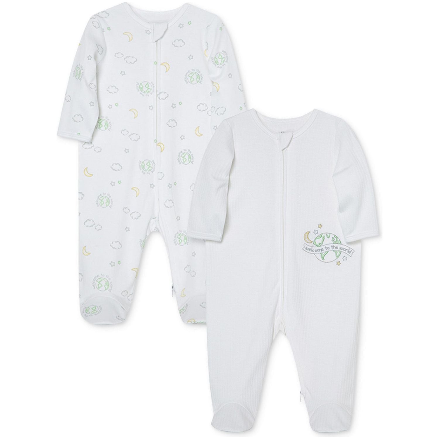 Unisex 2-Pk. Welcome To The World Footie PEEK A BOO