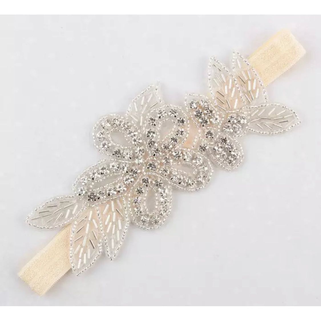 Rhinestone Flowers Baby Headband PEEK A BOO