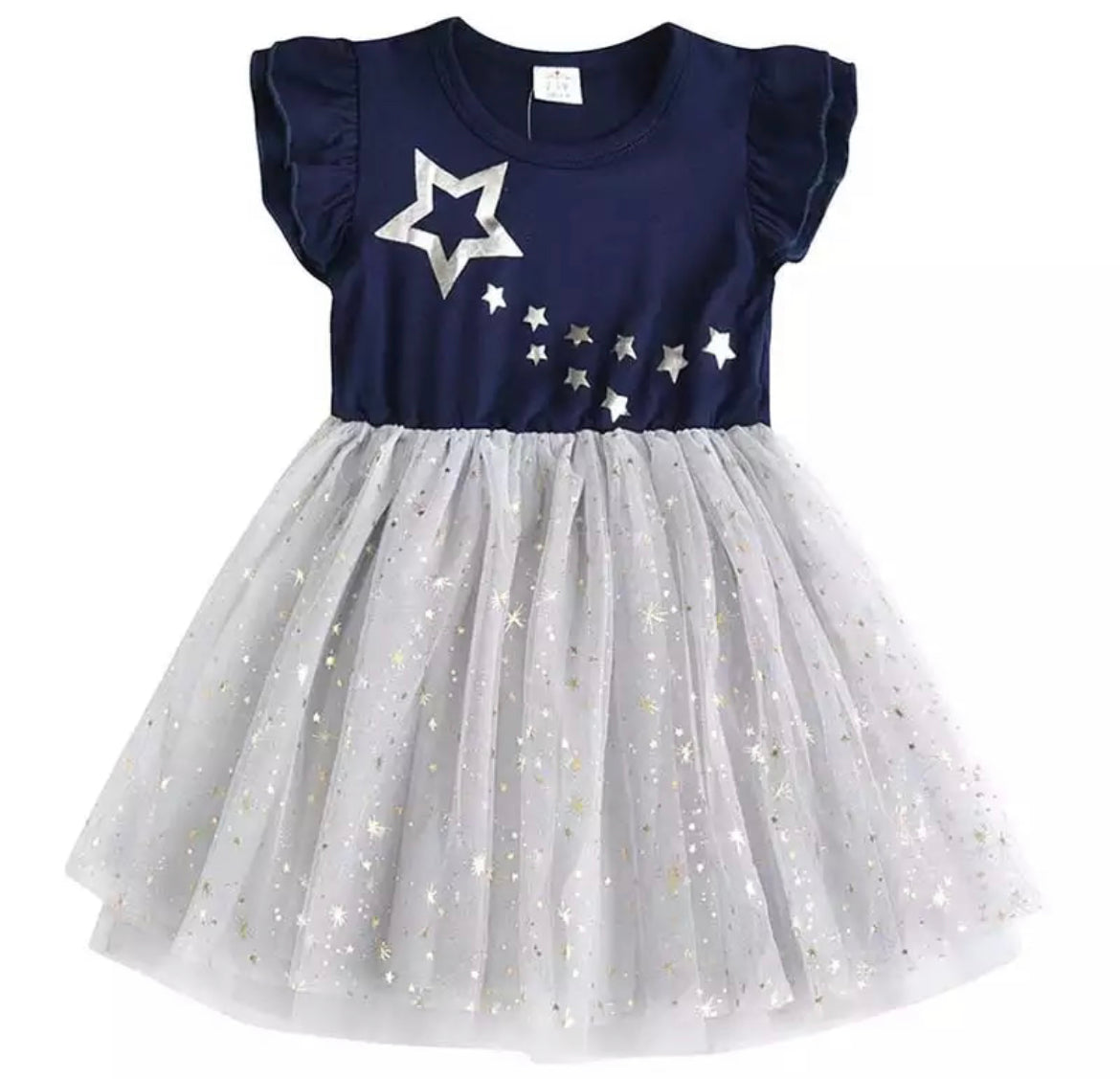 silver star tutu party dress