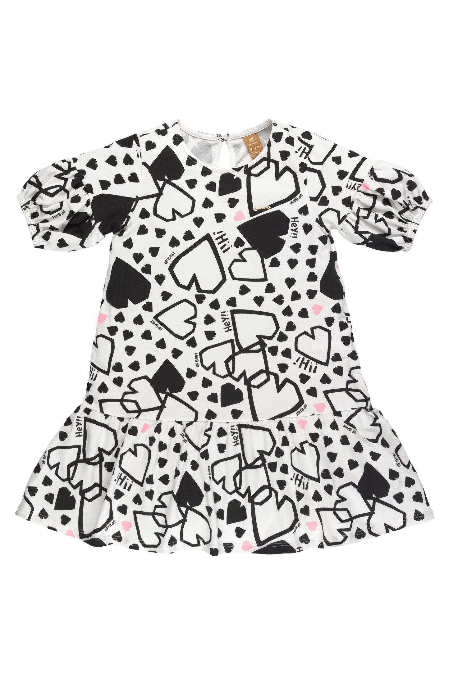 hearts all around b&w dress