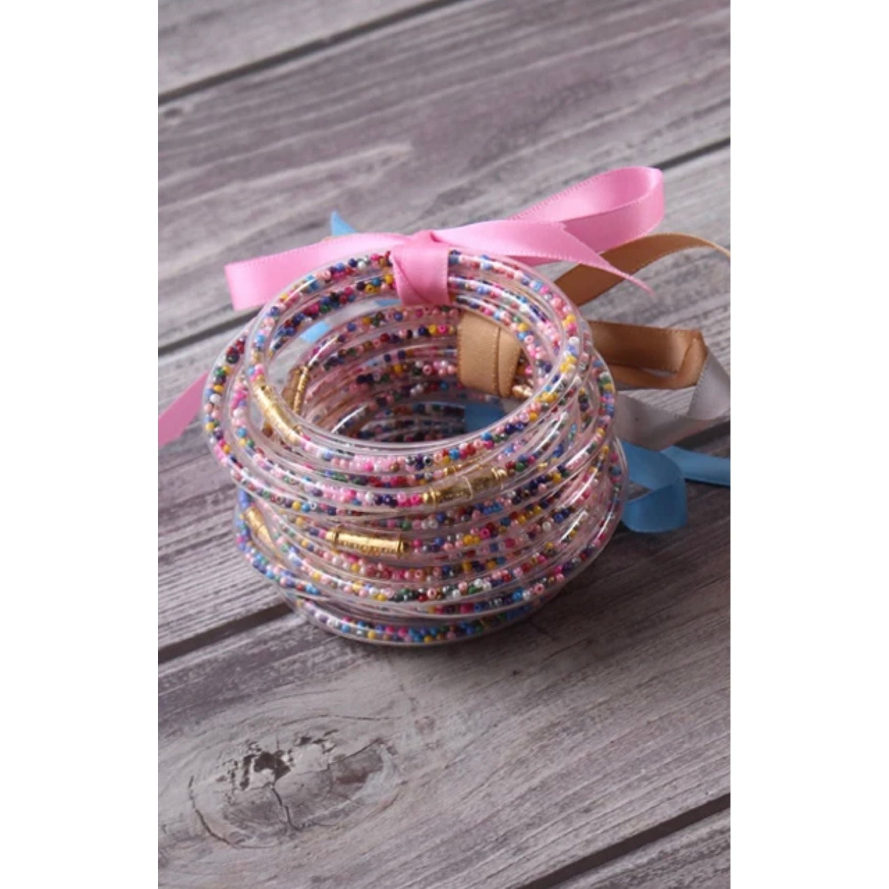 Ribbon Multicolor Beads Color Bangles PEEK A BOO