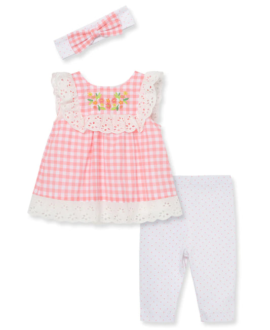 Gingham Eyelet Woven Tunic Set