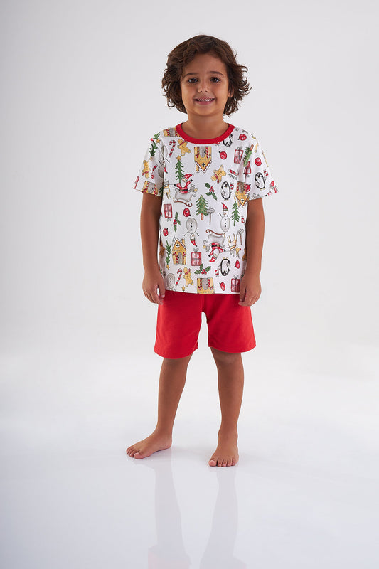 Boys Christmas Pajama Short Set