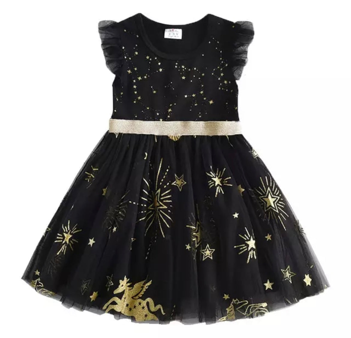 black and gold party dress