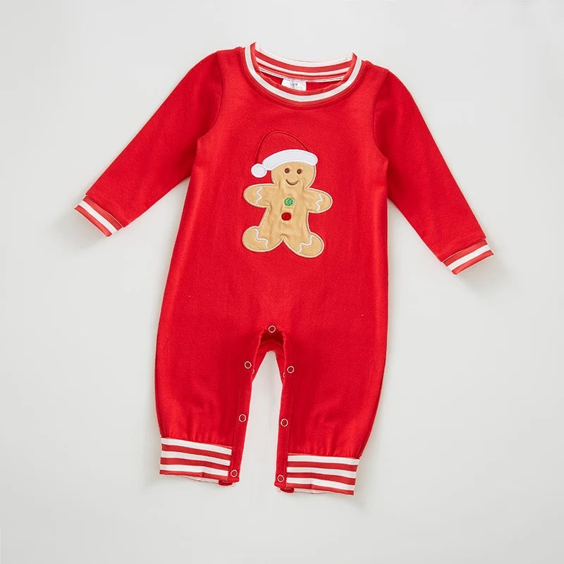 Boys Gingerbread Romper PEEK A BOO