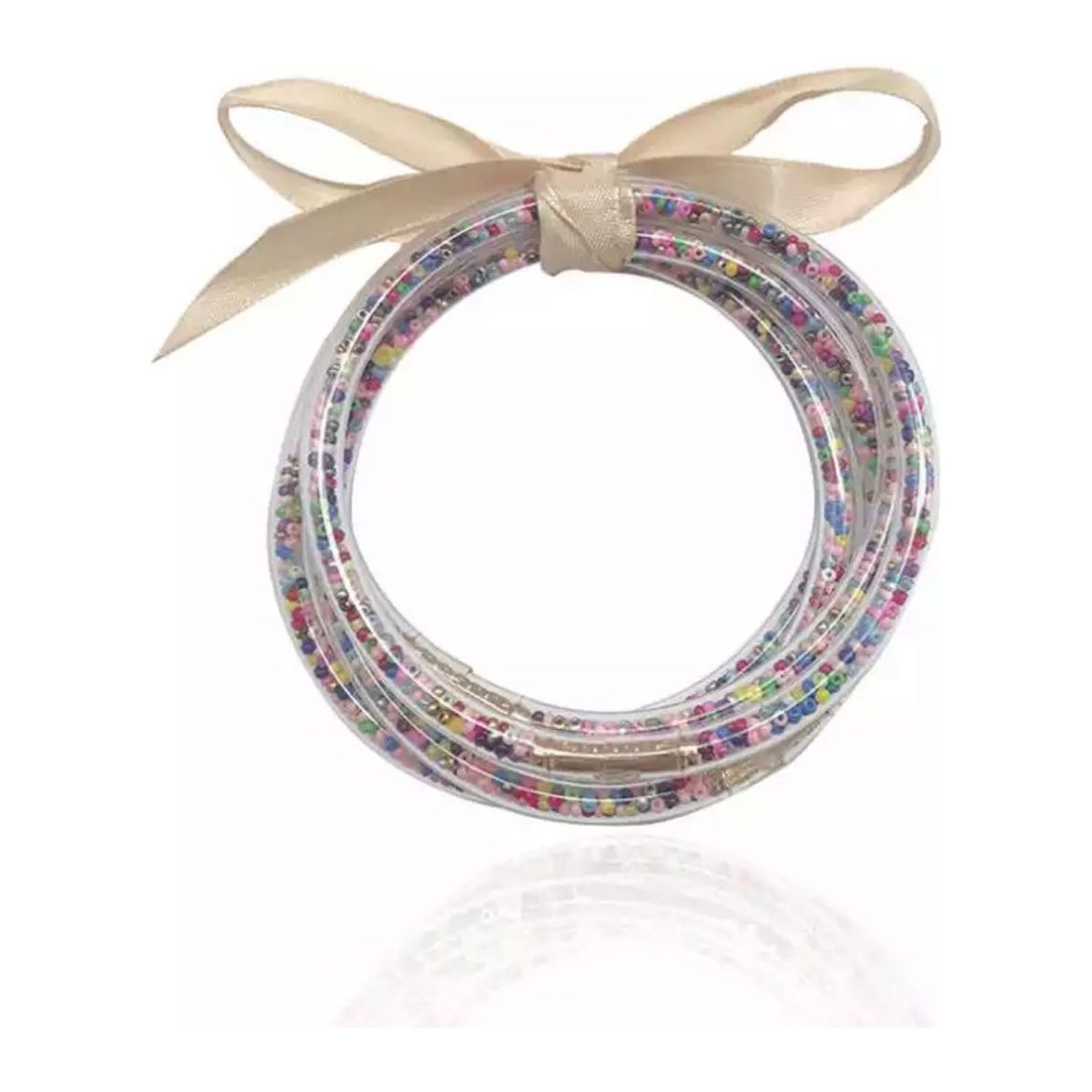 Ribbon Multicolor Beads Color Bangles PEEK A BOO