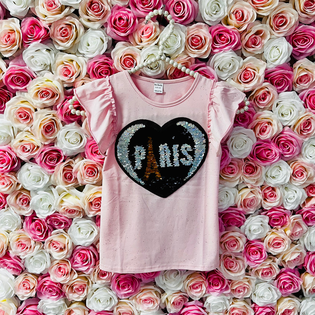 Paris Pink Sequins Shirt