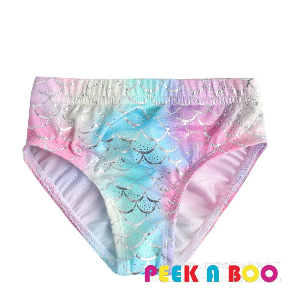 Girls Mermaid Swimsuit Four-piece PEEK A BOO