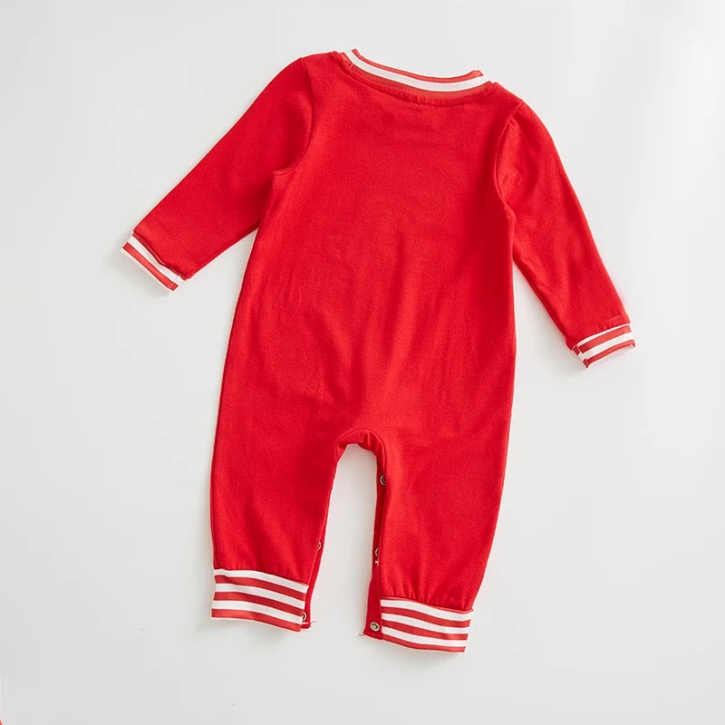 Boys Gingerbread Romper PEEK A BOO