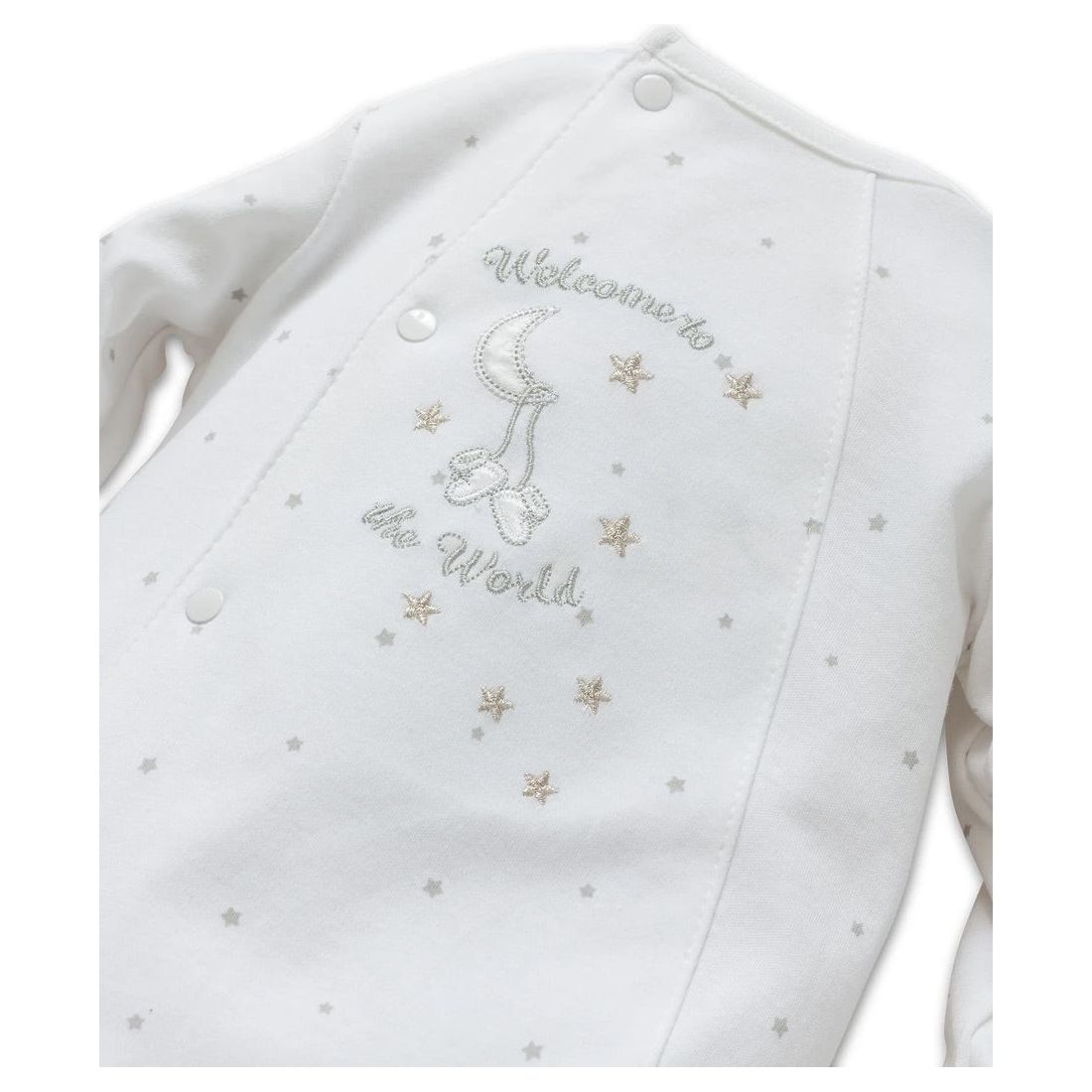Welcome To The World Footed One-Piece and Hat PEEK A BOO