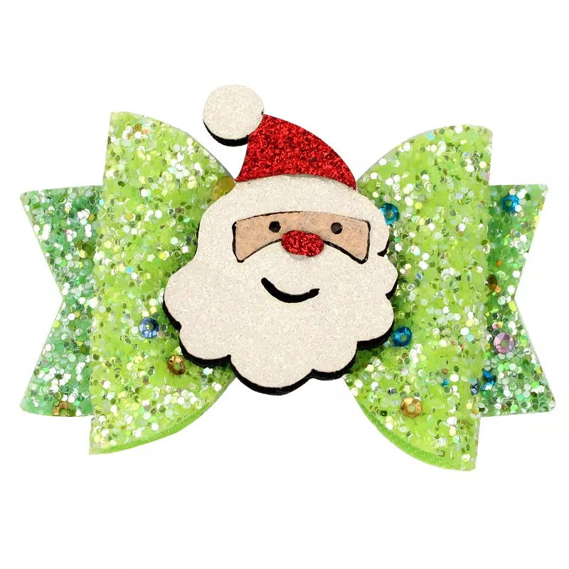 Christmas Hair Glitter Bows PEEK A BOO