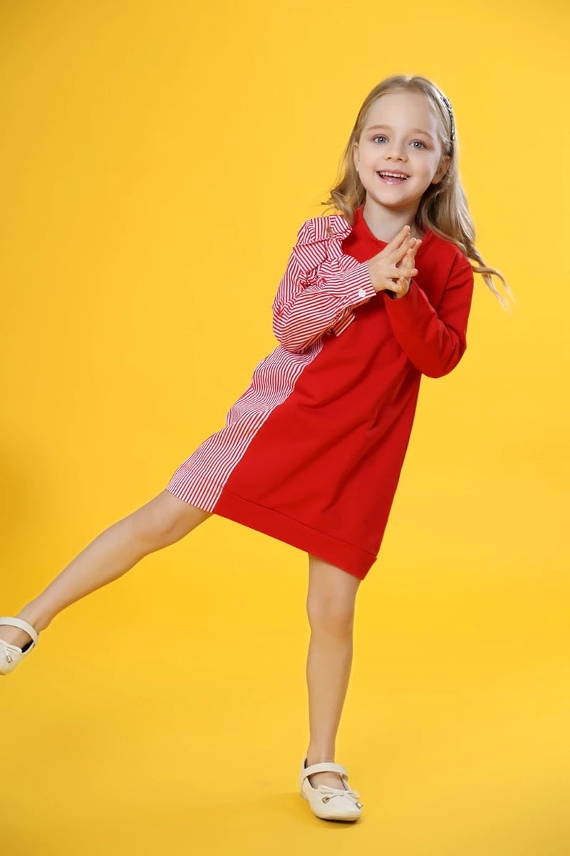 red girl dress with bow