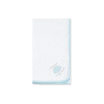 Blue Welcome To The World Receiving Blanket PEEK A BOO
