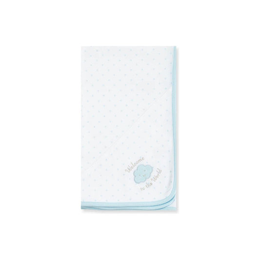 Blue Welcome To The World Receiving Blanket