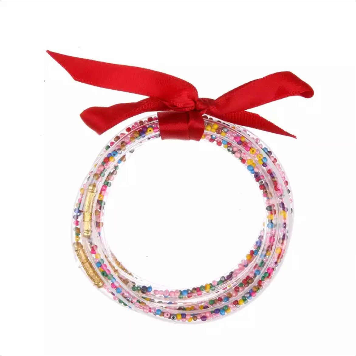 Ribbon Multicolor Beads Color Bangles PEEK A BOO