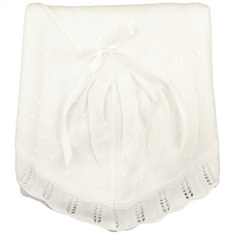 BABY GIRLS AND BOYS KNITTED SHAWL PEEK A BOO