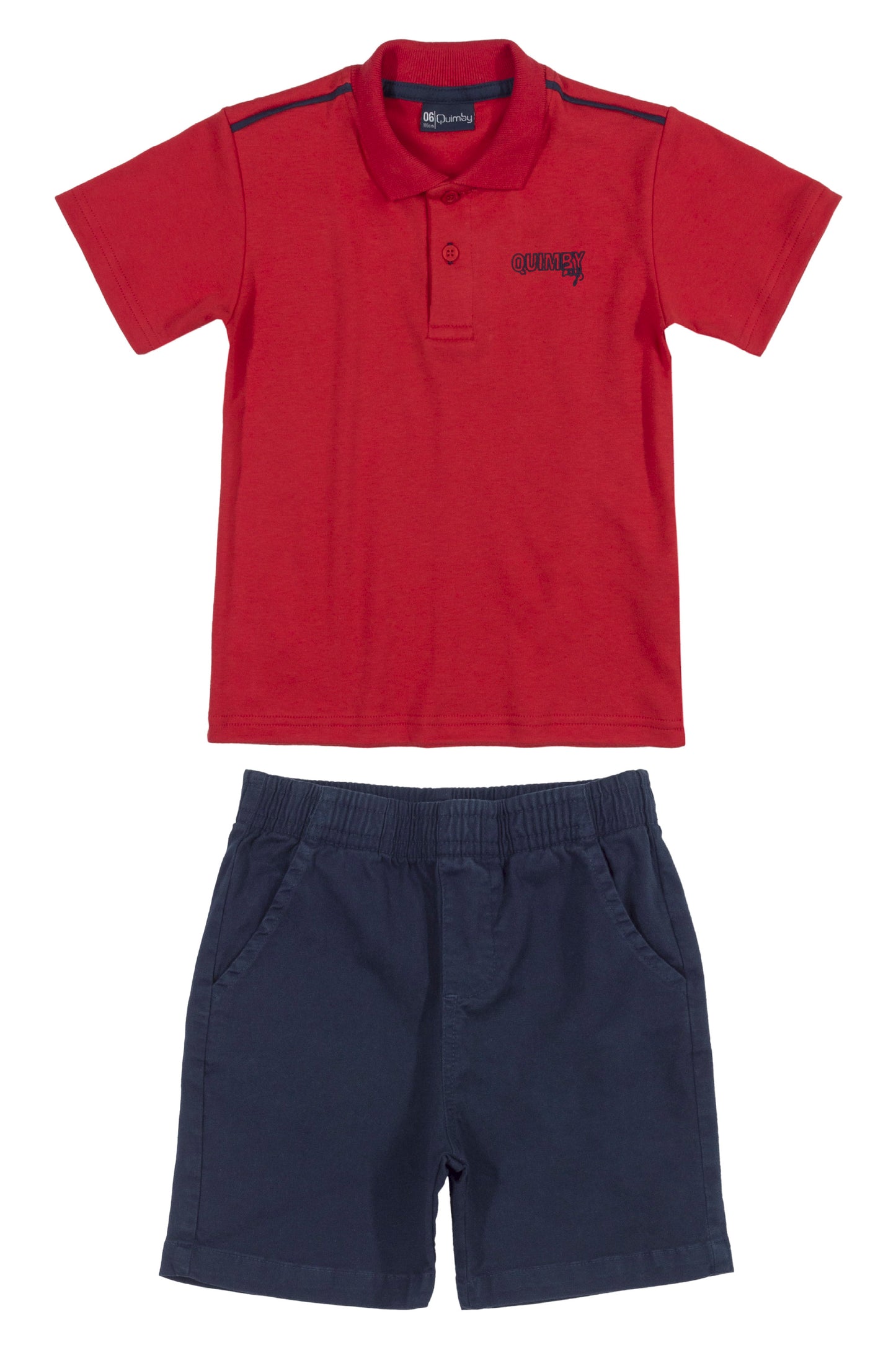 red polo and navy blue set