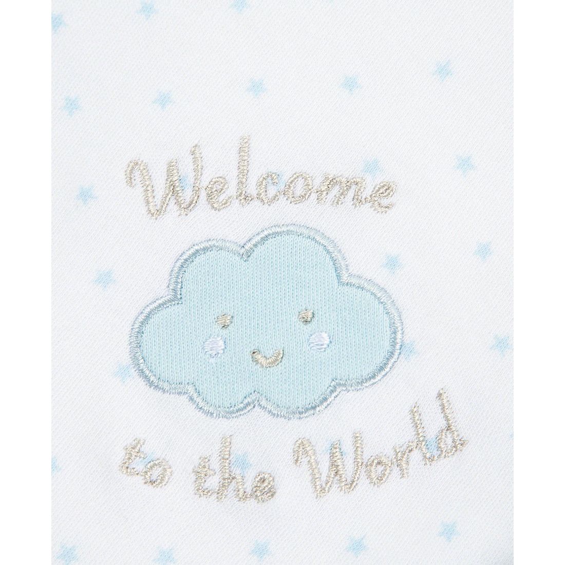 Blue Welcome To The World Receiving Blanket PEEK A BOO