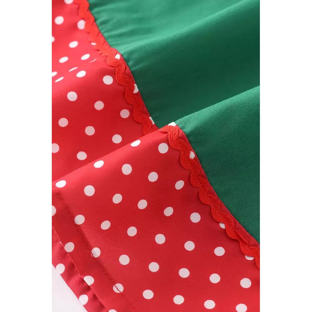 Girls Smocked Dots Santa Claus PEEK A BOO