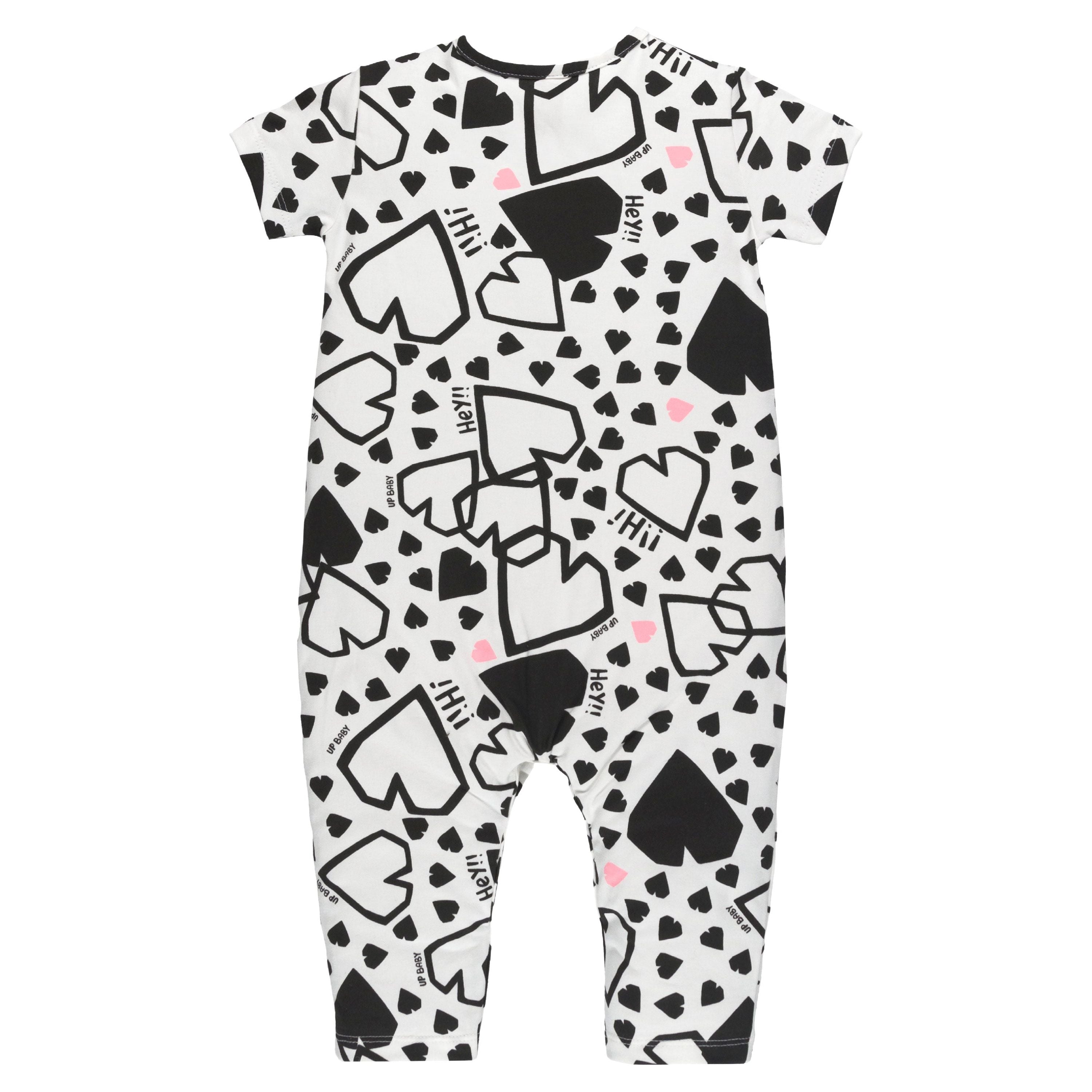Hearts All Around B&W Jumpsuit PEEK A BOO