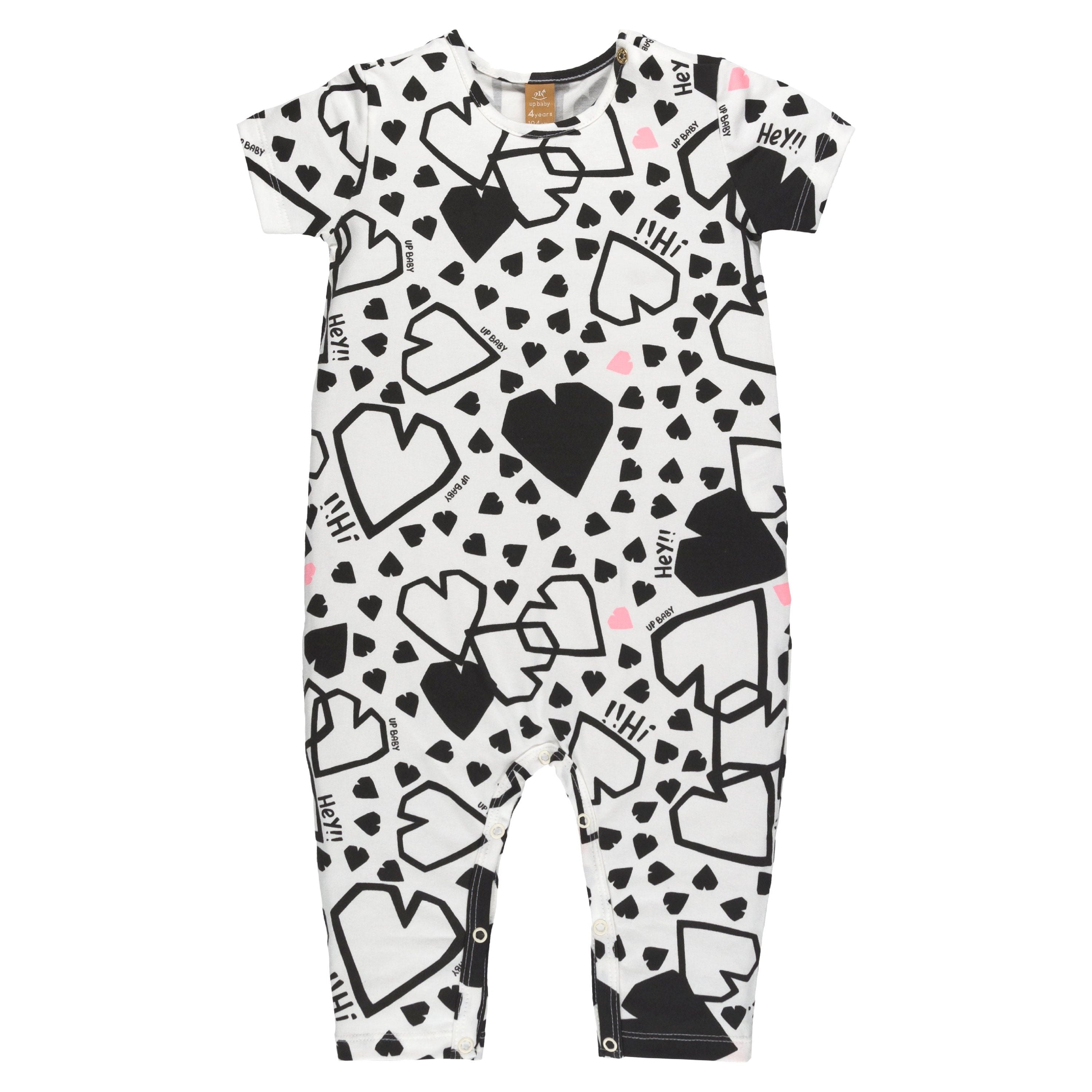Hearts All Around B&W Jumpsuit PEEK A BOO