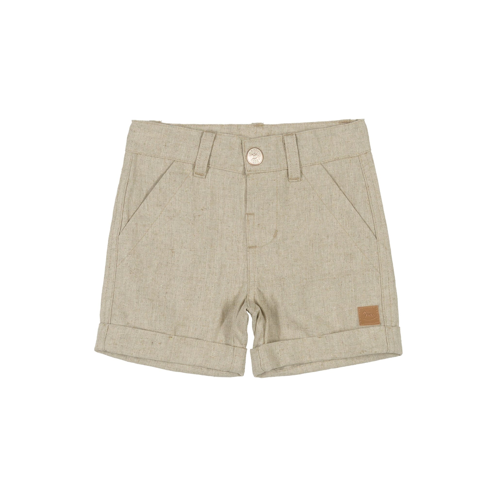 Khaki linen bermuda