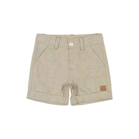 Khaki linen bermuda