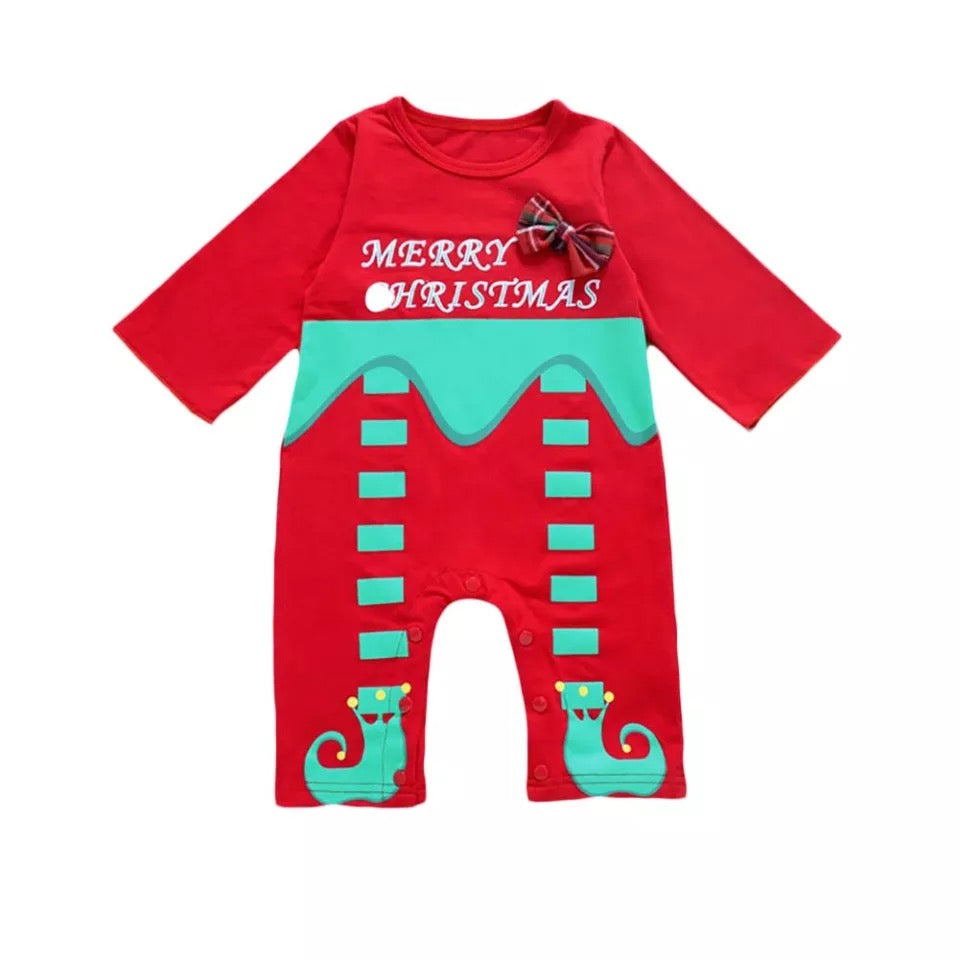 Baby Christmas Romper with Bow-knot PEEK A BOO