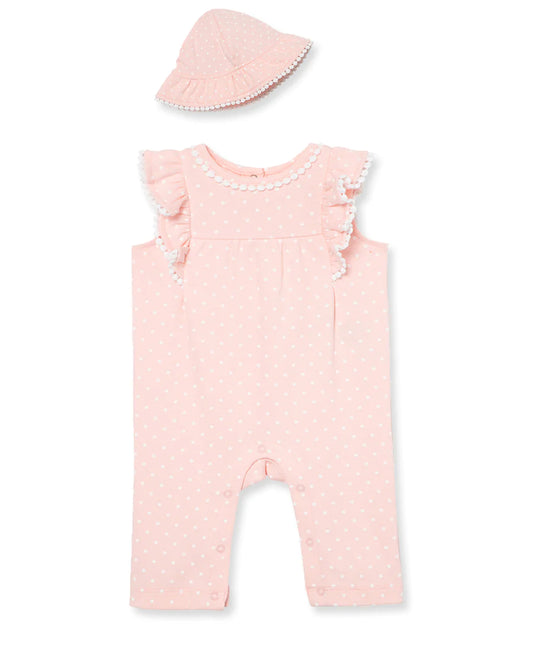 Dots Infant Jumpsuit and Hat