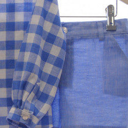 BOYS LONG SLEEVE CHECKERED SHIRT WITH SHORT PANTS PEEK A BOO