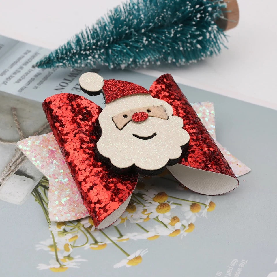 Christmas Hair Glitter Bows PEEK A BOO