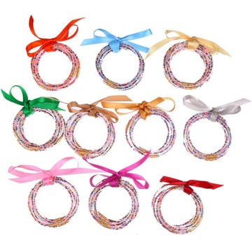 Ribbon Multicolor Beads Color Bangles PEEK A BOO