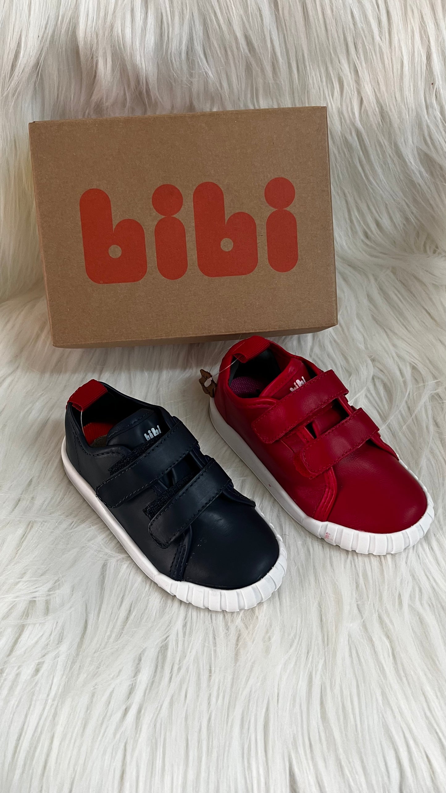 bibi velcro shoes boys red and blue