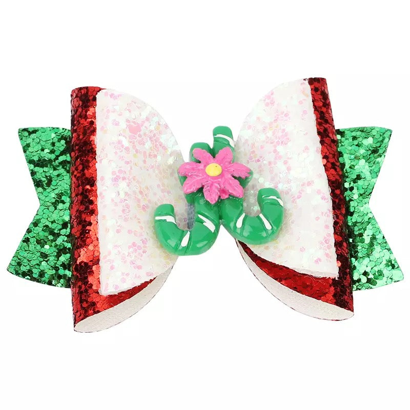 Christmas Hair Glitter Bows PEEK A BOO